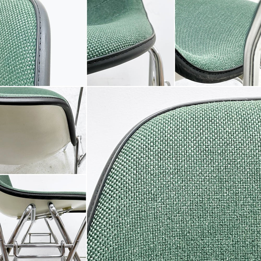ハーマンミラー Herman Miller サイドシェルチェア セカンド 2nd ビンテージ アプホルスター スクールベース スタッキングベース 肘掛けテーブル付 イームズ ミッドセンチュリー C ●