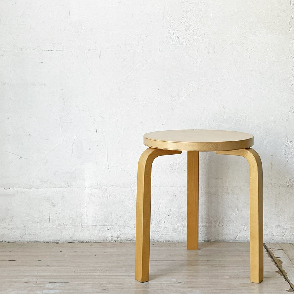 アルテック artek スツール60 Stool60 バーチ材 3本脚 アルヴァ・アアルト ナチュラルラッカー 80周年記念モデル 北欧家具 ★