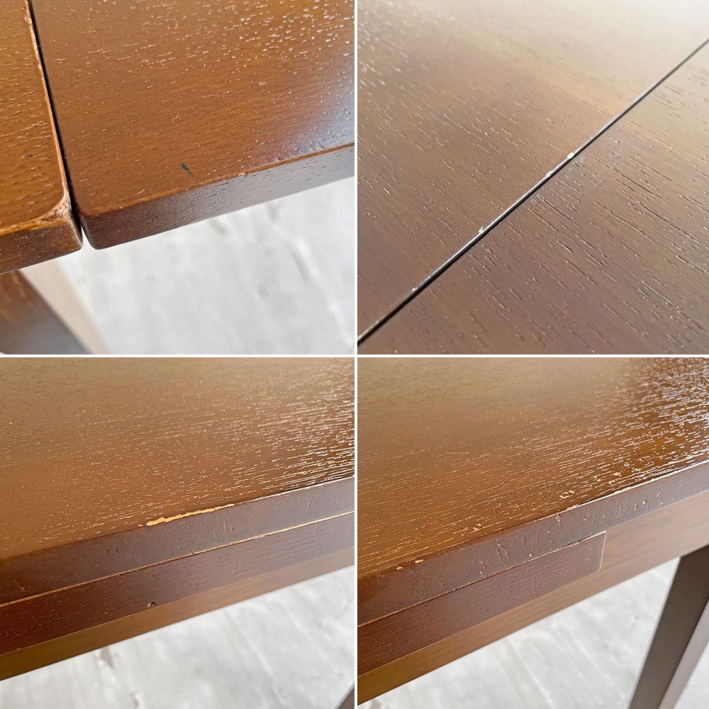 無印良品 MUJI 伸長式 ダイニングテーブル EX  エクステンションテーブル タモ材 ブラウン  W80-105-130cm 廃番