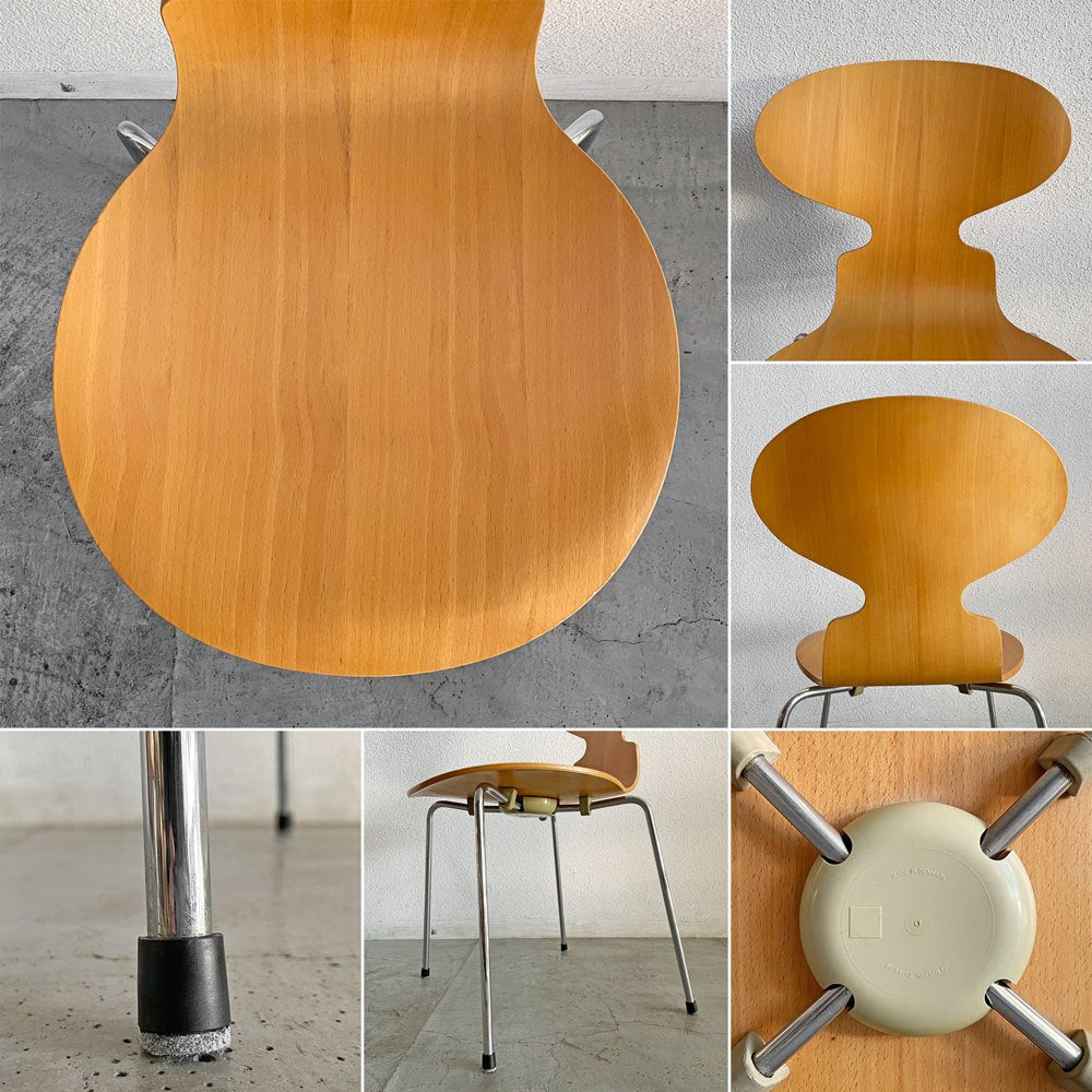 フリッツハンセン Fritz Hansen 3101 アリンコチェア アントチェア 4本脚 ナチュラルビーチ ラッカー仕上げ フェルトグライズ アルネ・ヤコブセン D 〓
