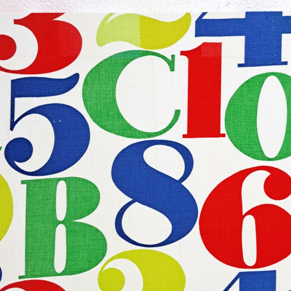 ハーマンミラー Herman Miller アレキサンダー・ジラード Alexander Girard ナンバーズ Numbers テキスタイル ビンテージ ファブリックパネル 100 x 100cm ジラルド ●