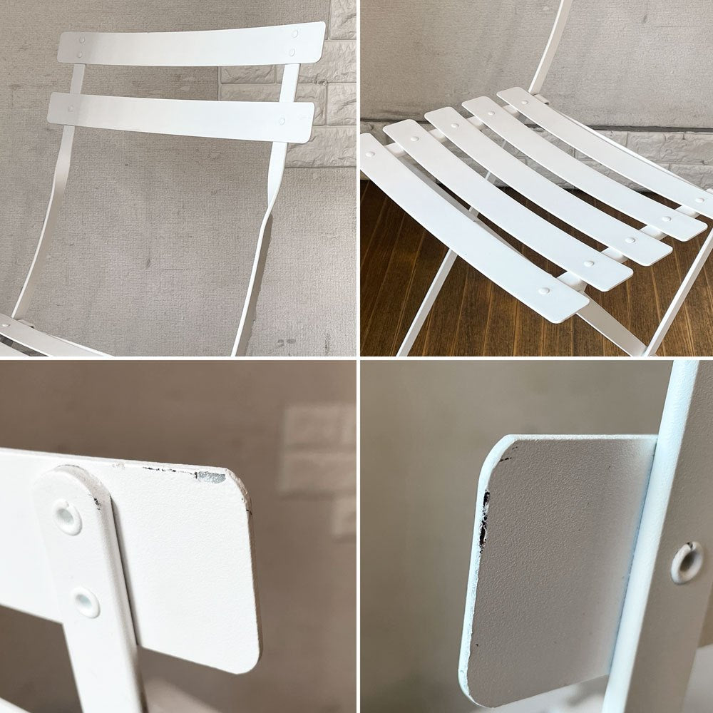 フェルモブ Fermob ビストロ BISTRO メタルチェア METAL CHAIR フォールディング ガーデンチェア ホワイト 折りたたみ フランス 定価￥18,700- グライズ欠品  B ◎