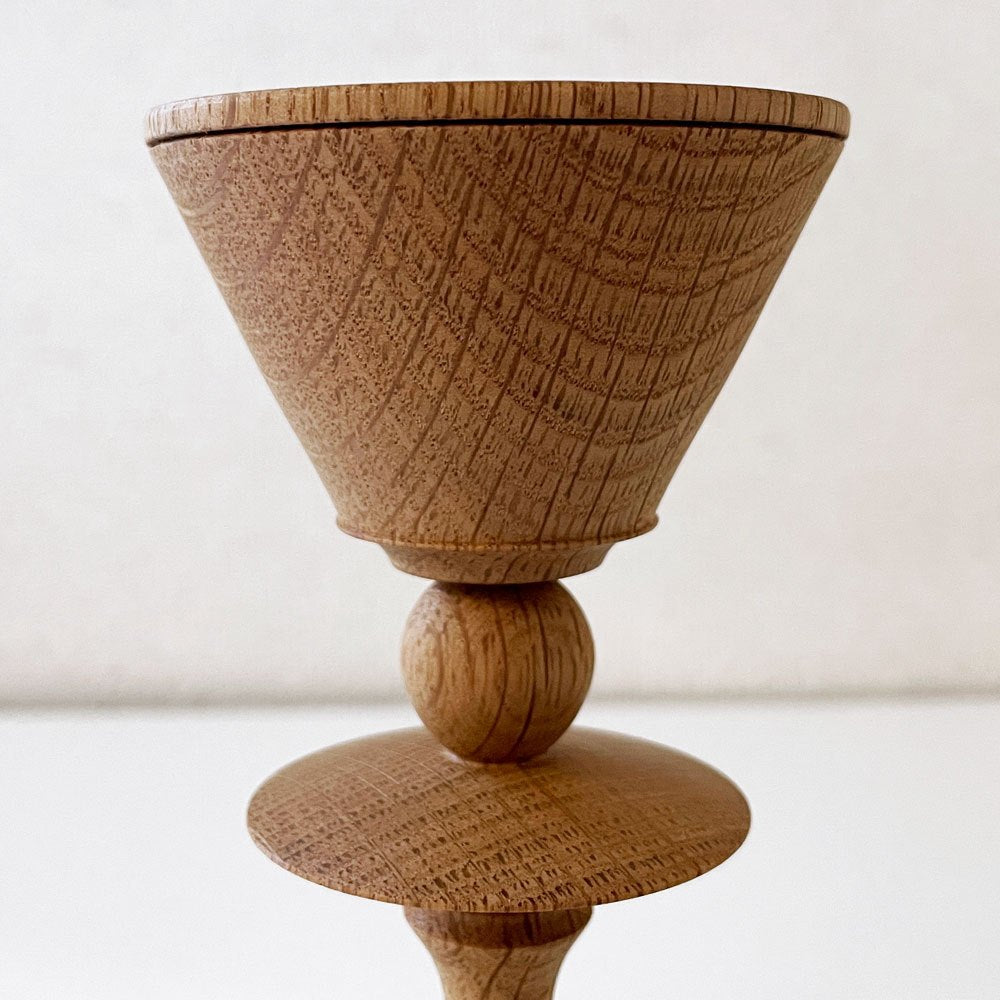 市川岳人 Takehito Ichikawa 燭台 飾台 オーク材 H17.5cm 木工作家 現代作家 B ◎