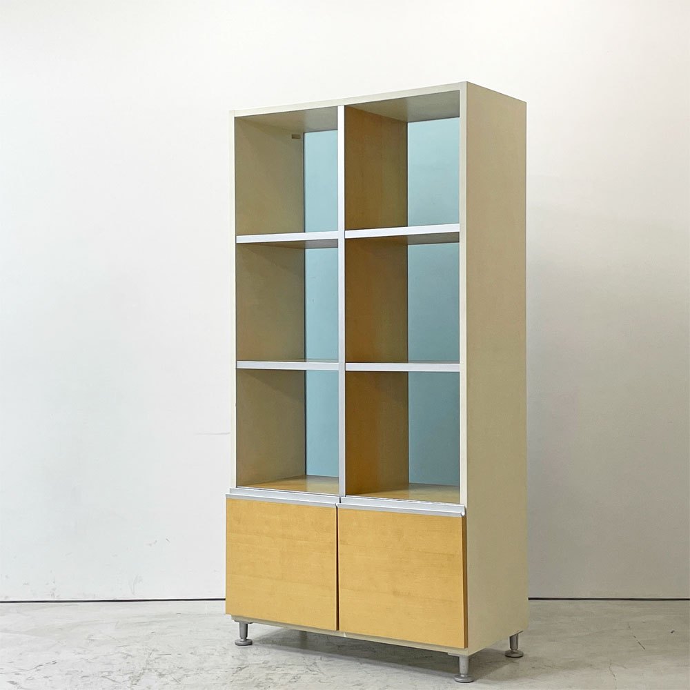 ウィルクハーン Wilkhahn ミナモ Minamo ファイリングシェルフ Filing Shelf ビーチ材 アルミフレーム アクリルパネル 2ドロワー 2列4段 コクヨ取扱い ●