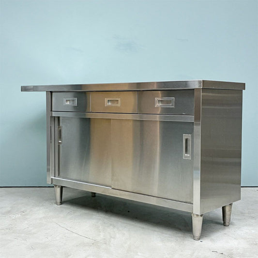 シンコー SINKO ステンレス キッチンキャビネット カウンターテーブル 作業台 引き出し付 引戸収納 W120cm ◎