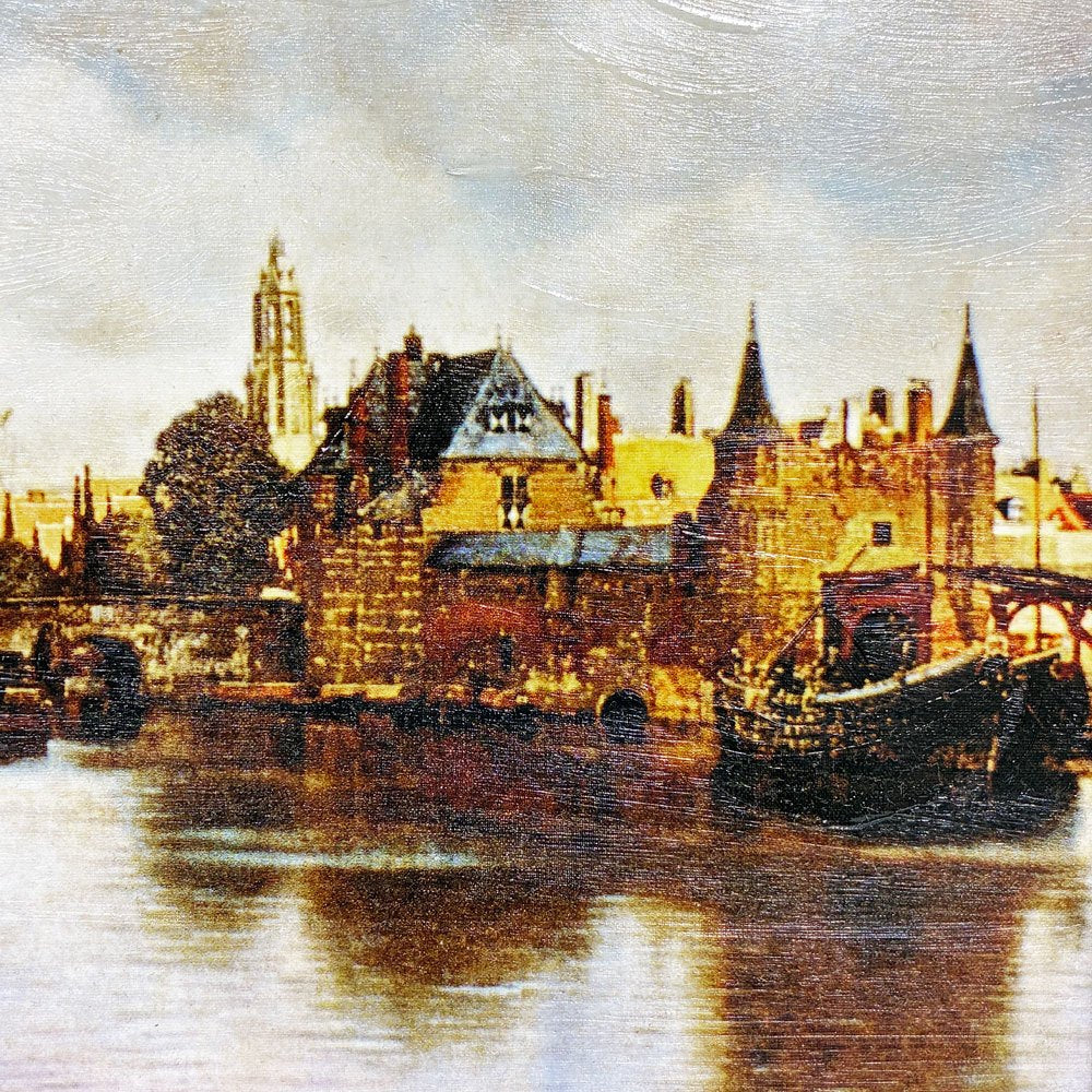 ヨハネス・フェルメール Johannes Vermeer デルフトの展望 立体複製名画 4号 額装付き ◎