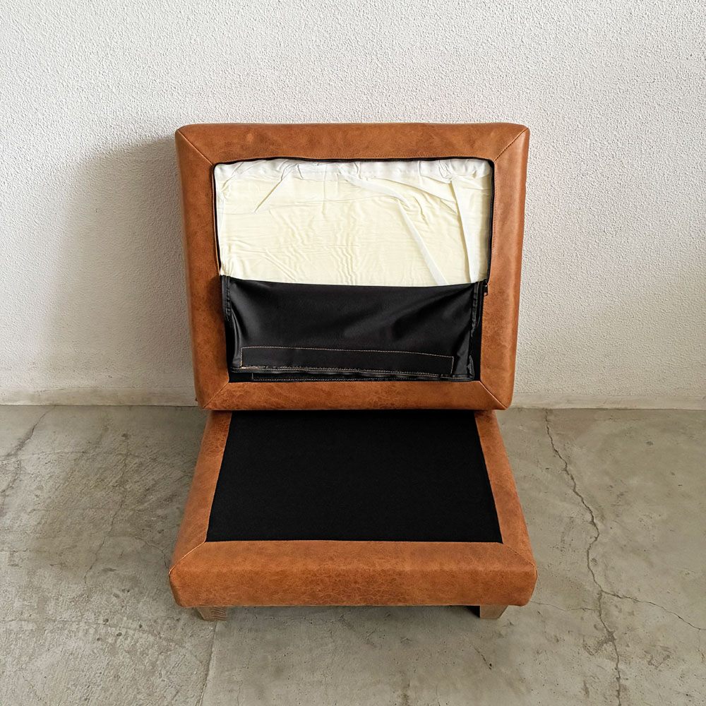 リラックスフォーム RELAX FORM コロンバス COLUMBUS Ⅱ オットマン W70cm レザーテックス キャメル 木脚 関家具 定価￥55,000- 〓