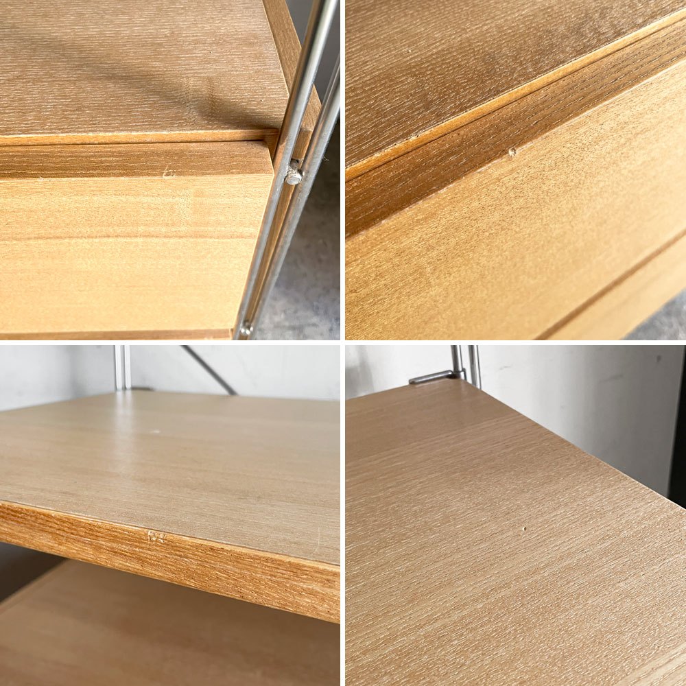無印良品 MUJI ステンレスユニットシェルフ オーク材 食器棚 本棚 飾り棚 収納棚 H175.5cm ガラス引き戸 引出し付 ナチュラルデザイン ■