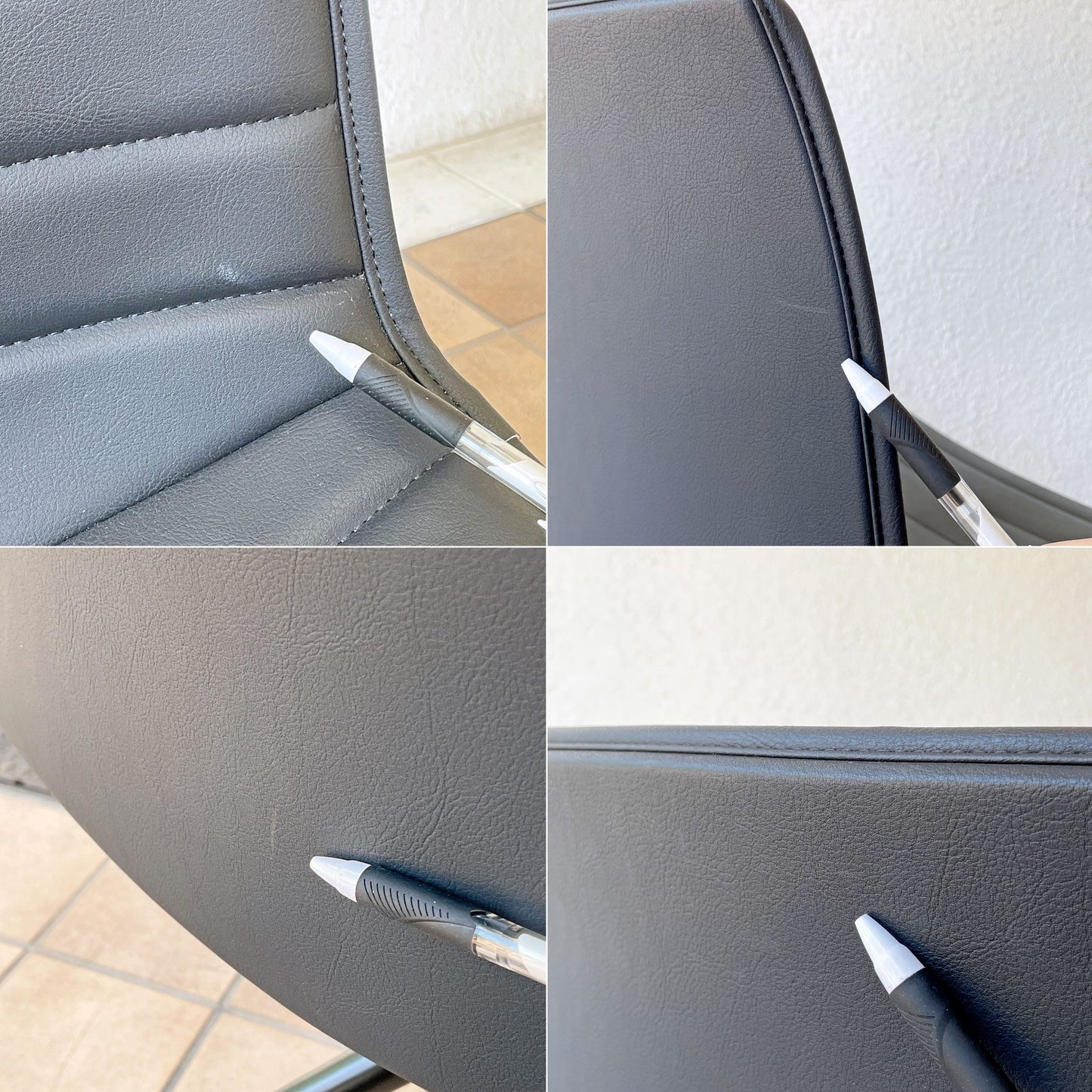 アルペール arper カティファ46 Catifa46 ミーティングチェア デスクチェア アームレス PVCレザー ブラック 4本脚 キャスター付き ◇