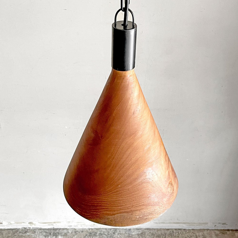 ダリールズ Dareels コーンウッドハンギングランプ CONE WOOD HANGING LAMP チーク古材×スチール ペンダントライト 円錐 ■