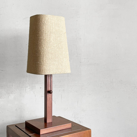 エーフラット a.flat ジュート テーブルランプ 黄麻 麻シェード チーク突板 2灯 LED対応 H44cm ■
