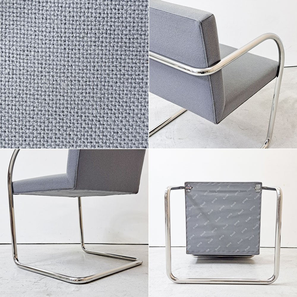 ノル knoll ブルーノ アームチェア チューブラー Brno Arm Chair Tubular ミースファンデルローエ カンチレバー グレー ファブリック ●