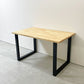 かなでもの KANADEMONO ザ・テーブル THE TABLE デスク ラバーウッド材 Square スチール ブラック W120cm ナチュラル インダストリアル ●