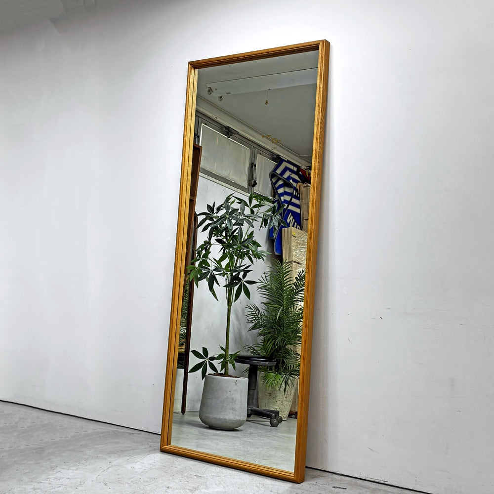 モーブレーワークス MOBLEY WORKS ウォールミラー Full-length Mirror オーク材フレーム スタンドミラー H200cm 店舗什器 ナチュラルモダン ●
