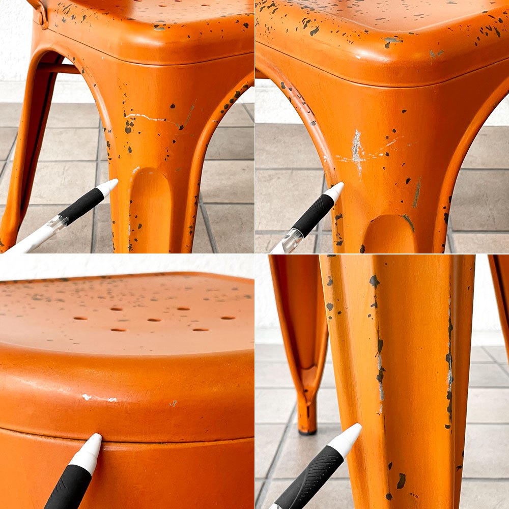 クラッシュゲート CRASHGATE ノットアンティークス Knot Antiques グレッグ2 GREG II ダイニングチェア スタッキング仕様 シートクッション付き ビンテージスタイル オレンジ ◇