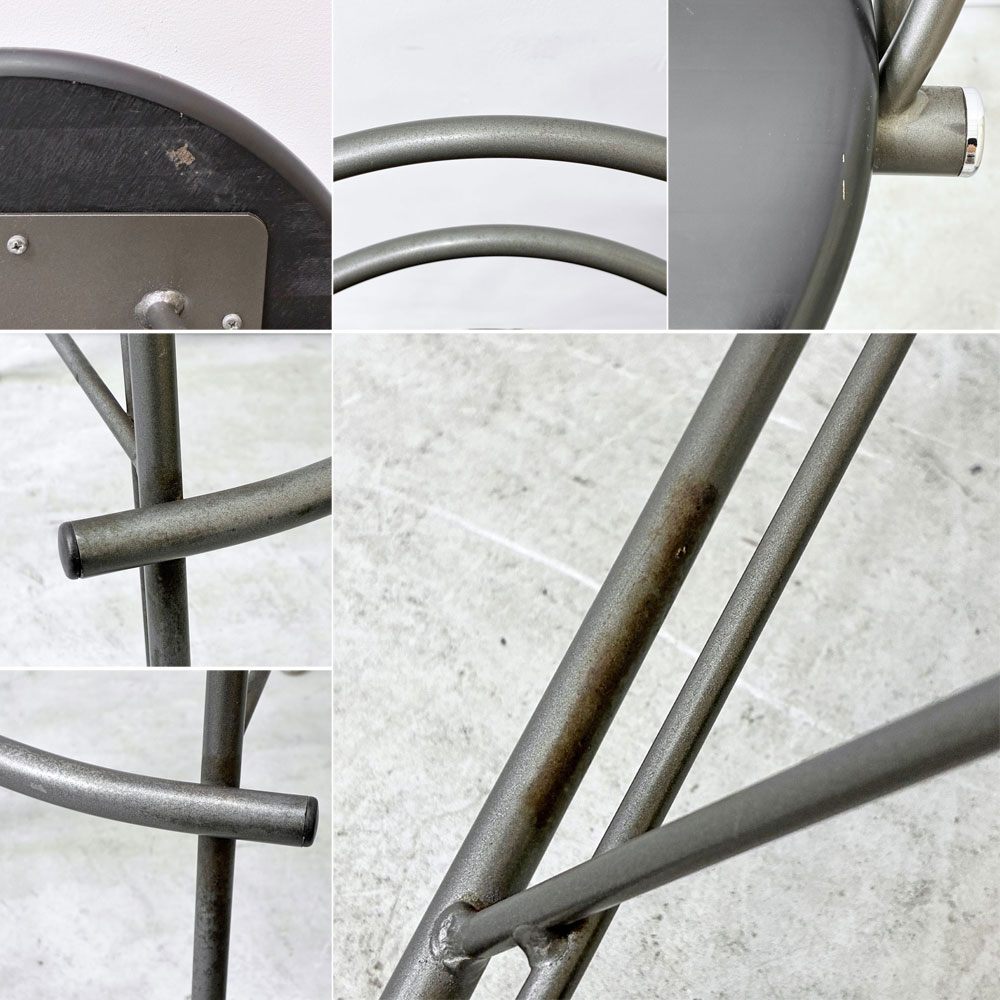 光製作所 HIKARI ハイスツール バースツール ビンテージ スチール ブラック ポストモダン w45 d45 h91 ●