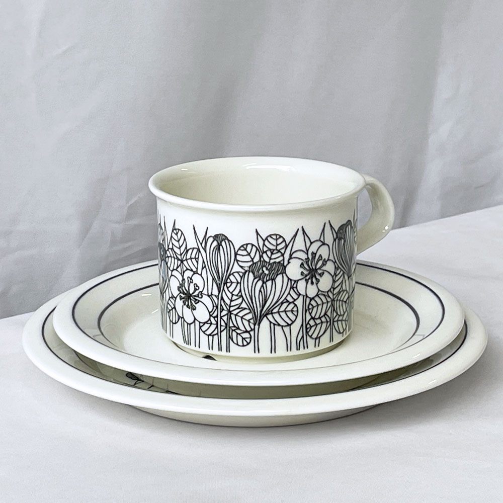 アラビア ARABIA クロッカス krokus カップ＆ソーサー プレート トリオ エステリ・トムラ Esteri Tomula 北欧ビンテージ ◇