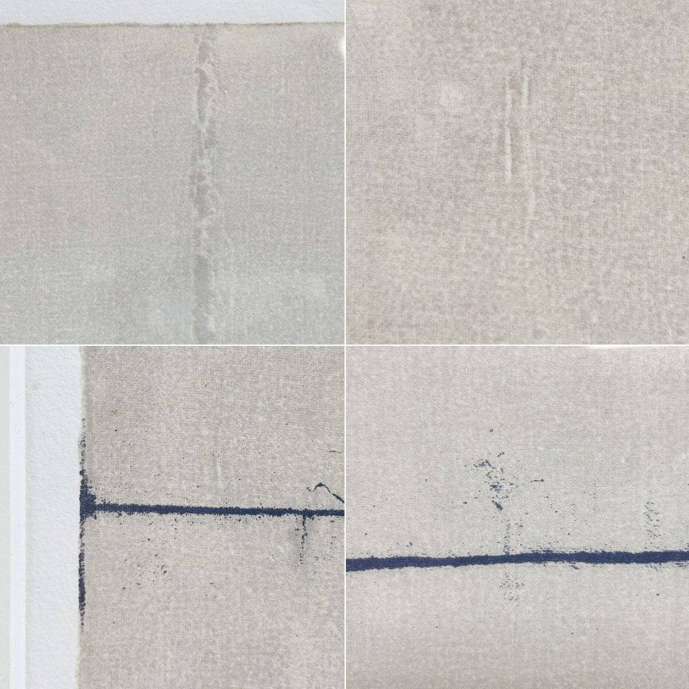 黒木周 shu kuroki クロスグラフ Blue Line and Dot 2001年 スクリーンサイズ 62×27cm 3/12 布版リトグラフ 額装品 版画 現代作家 ●