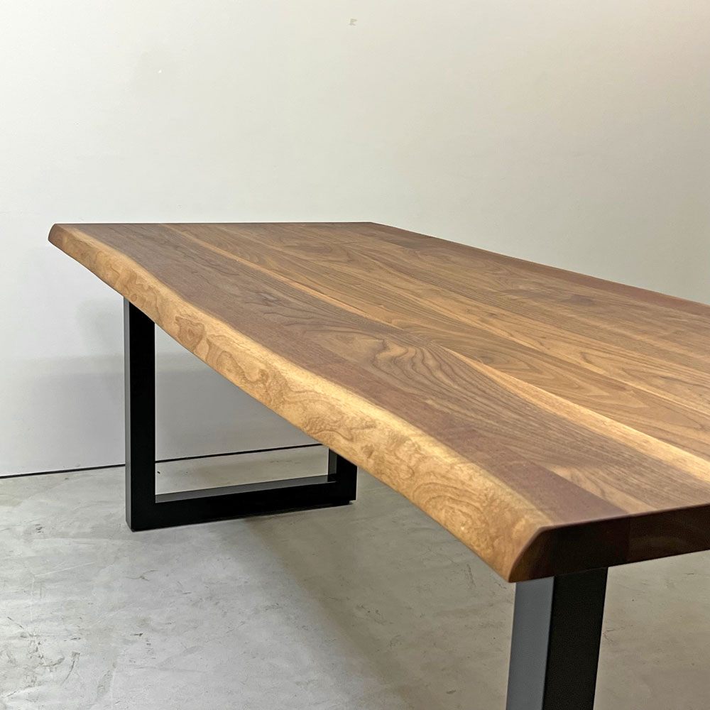 マスターウォール MASTERWAL ワイルドウッド ライブエッジ シック41 WILDWOOD LIVE EDGE THICK41 ダイニングテーブル W200cm ウォールナット無垢材 アカセ木工 ●