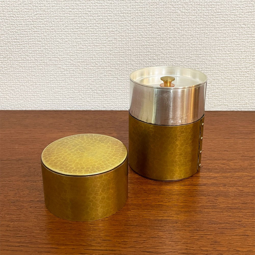 玉川堂 GYOKUSENNDO 茶筒 打出肌 金色 茶さじ付 鎚起銅器 燕三条 伝統工芸 ◎