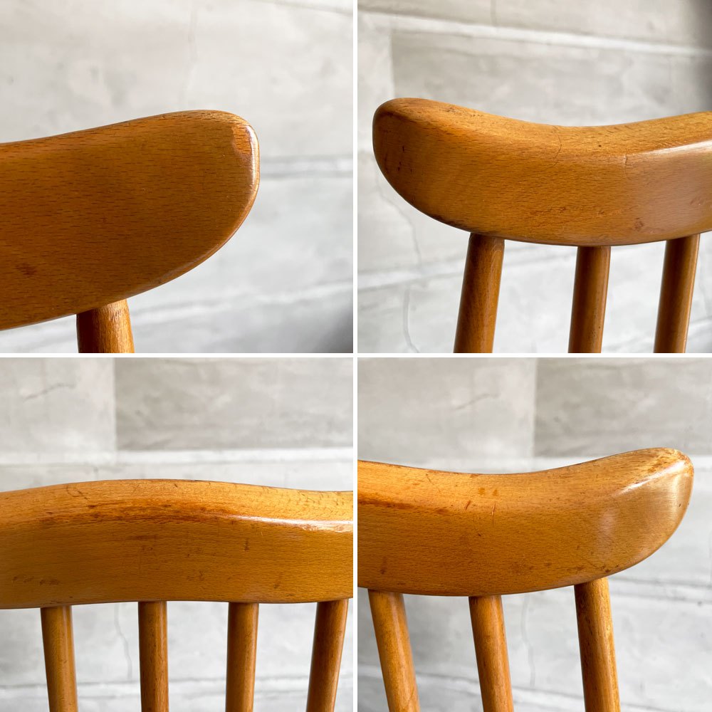 アーコール Ercol ゴールドスミス ダイニングチェア ハイバック スティックバック エルム材 ビーチ材 ナチュラルカラー UKビンテージ 英国家具 ♪