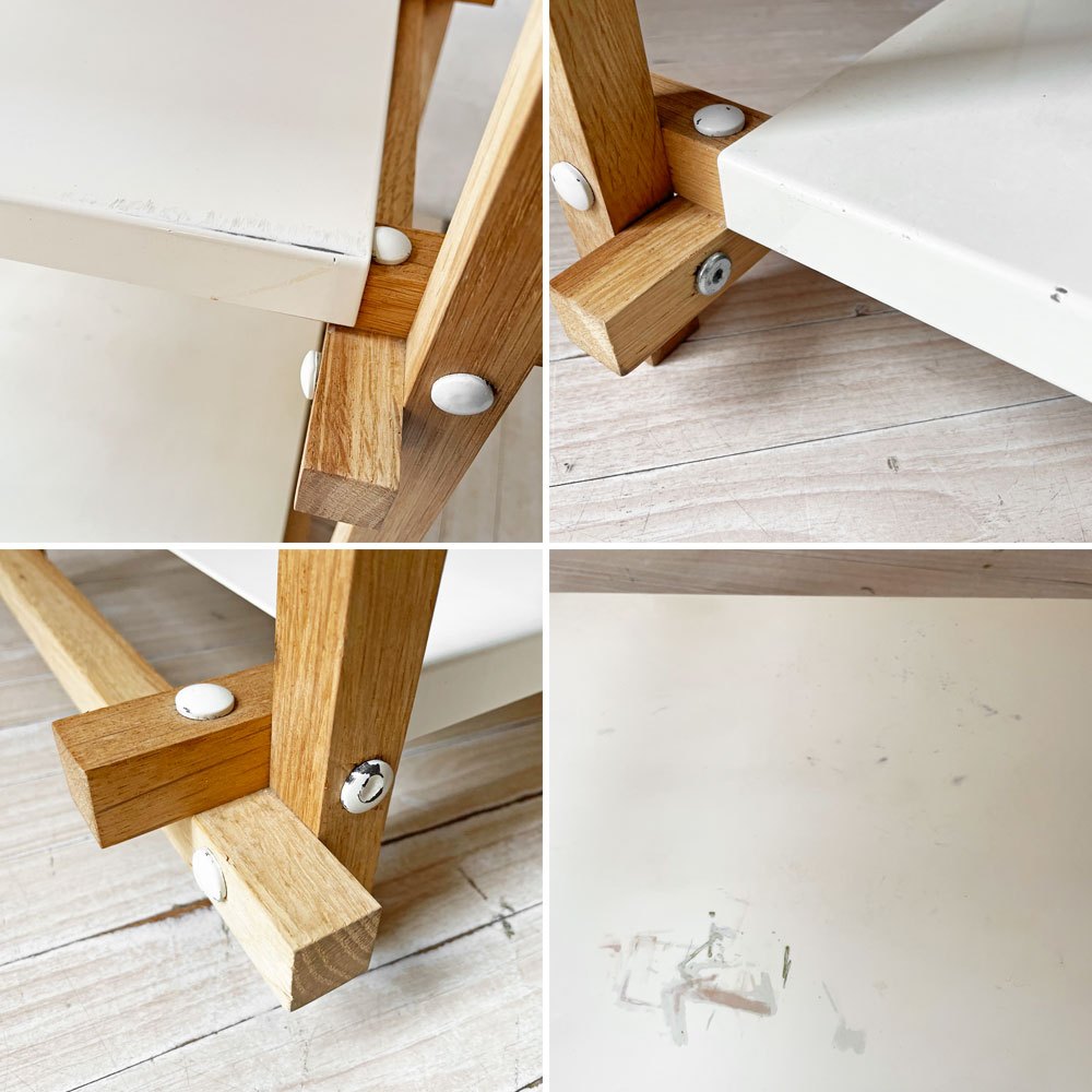 ヘイ HAY WOODY SHELVING 2.0 COLUMN LOW シェルフ オーク材×スチール オープンシェルフ 飾り棚 ホワイト 北欧 デンマーク 定価￥61,600- ★