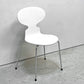 フリッツハンセン Fritz Hansen アントチェア 4本脚 カラード アッシュ ホワイト アルネ・ヤコブセン 北欧家具 ●