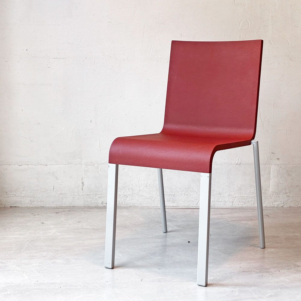 ヴィトラ vitra. ゼロスリー .03 ダイニングチェア スタッキングチェア マールテン・ヴァン・セーヴェレン Maarten Van Severen レッド A ★