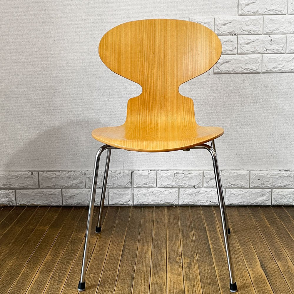フリッツハンセン Fritz Hansen 3101 アリンコチェア アントチェア 4本脚 ナチュラルビーチ ラッカー仕上げ フェルトグライズ アルネ・ヤコブセン F ◎