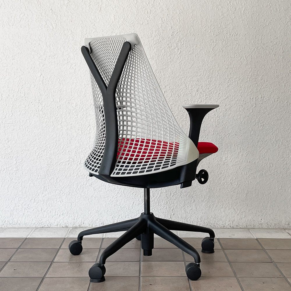 ハーマンミラー Herman Miller セイルチェア SAYL Chair デスクチェア 旧モデル イヴ・ベアール ブラック レッド グレー 2014年製 モダンデザイン ◇