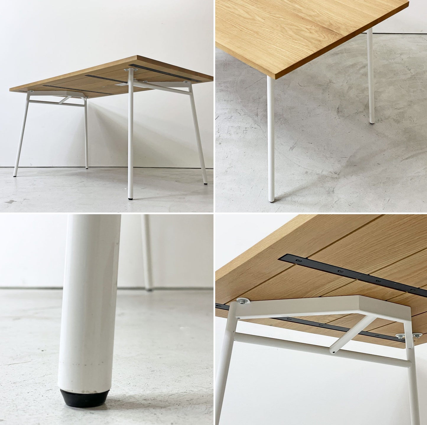 イデー IDEE マタン MATIN ダイニングテーブル オーク無垢材 スチールレッグ ナチュラル W140cm 澁谷一星 ●