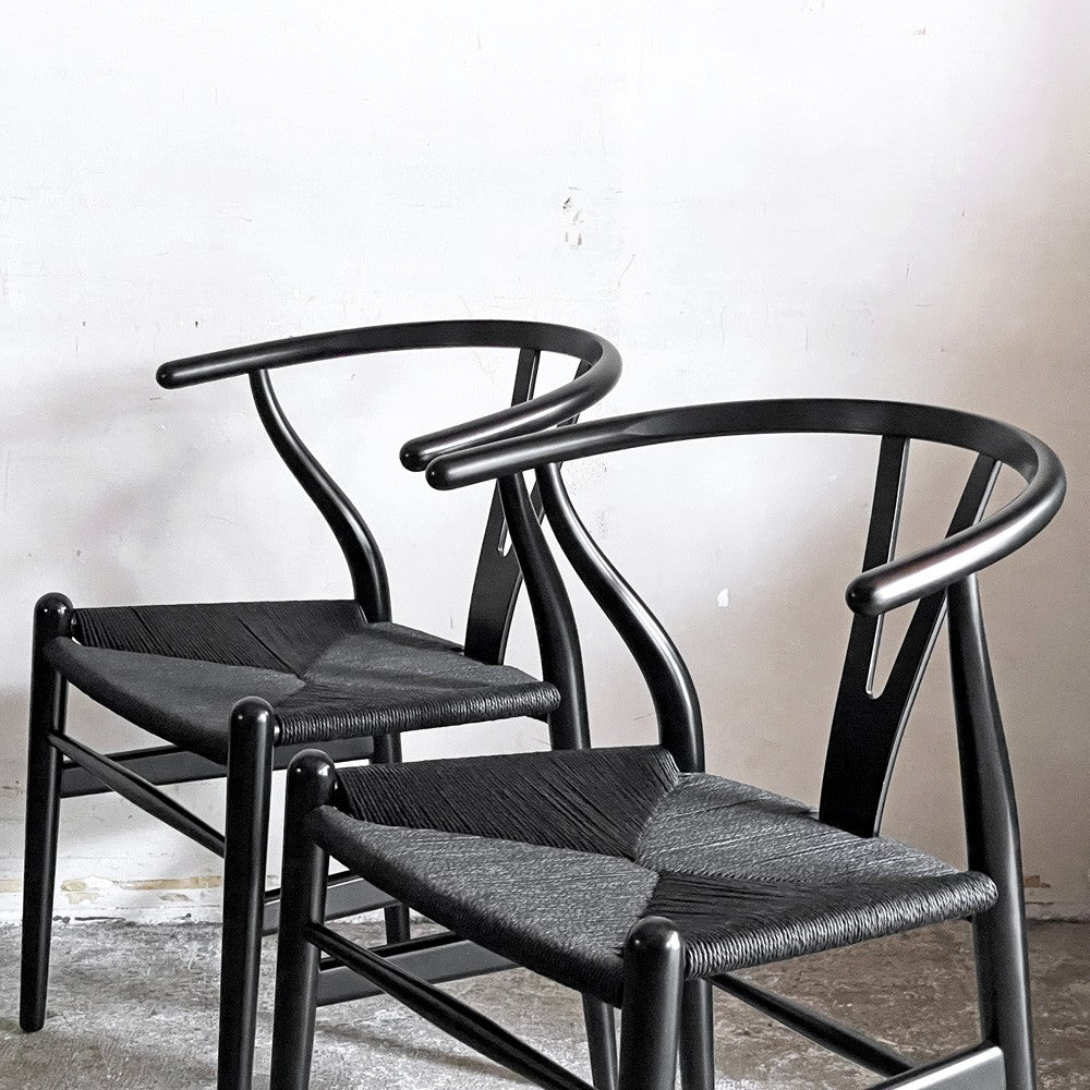 カールハンセン＆サン Carl Hansen & Son CH24 Yチェア ブラックラッカー×ブラックペーパーコード ビーチ材 ハンス・J・ウェグナー デンマーク 北欧家具 A ■