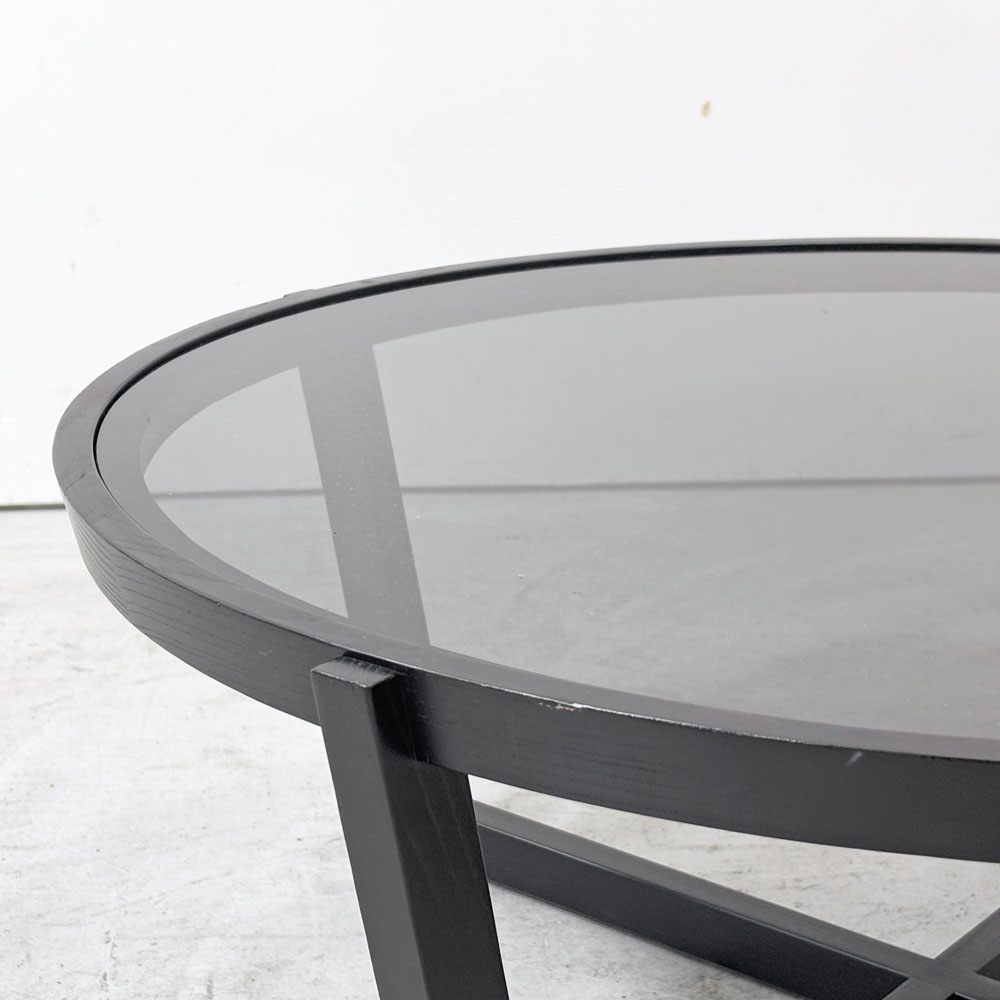 カッシーナイクスシー CASSINA ixc. ラーゴ LAGO ダークグレーガラス センターテーブル Ø90cm ミニマルモダン イタリア ●