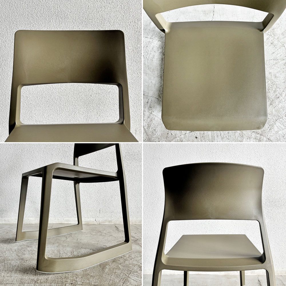 ヴィトラ Vitra ティプトン Tip Ton ワークチェア ダイニングチェア デスクチェア オリーブ スタッキング チルト機能 現行定価￥47,300- 未使用保管品 A 〓