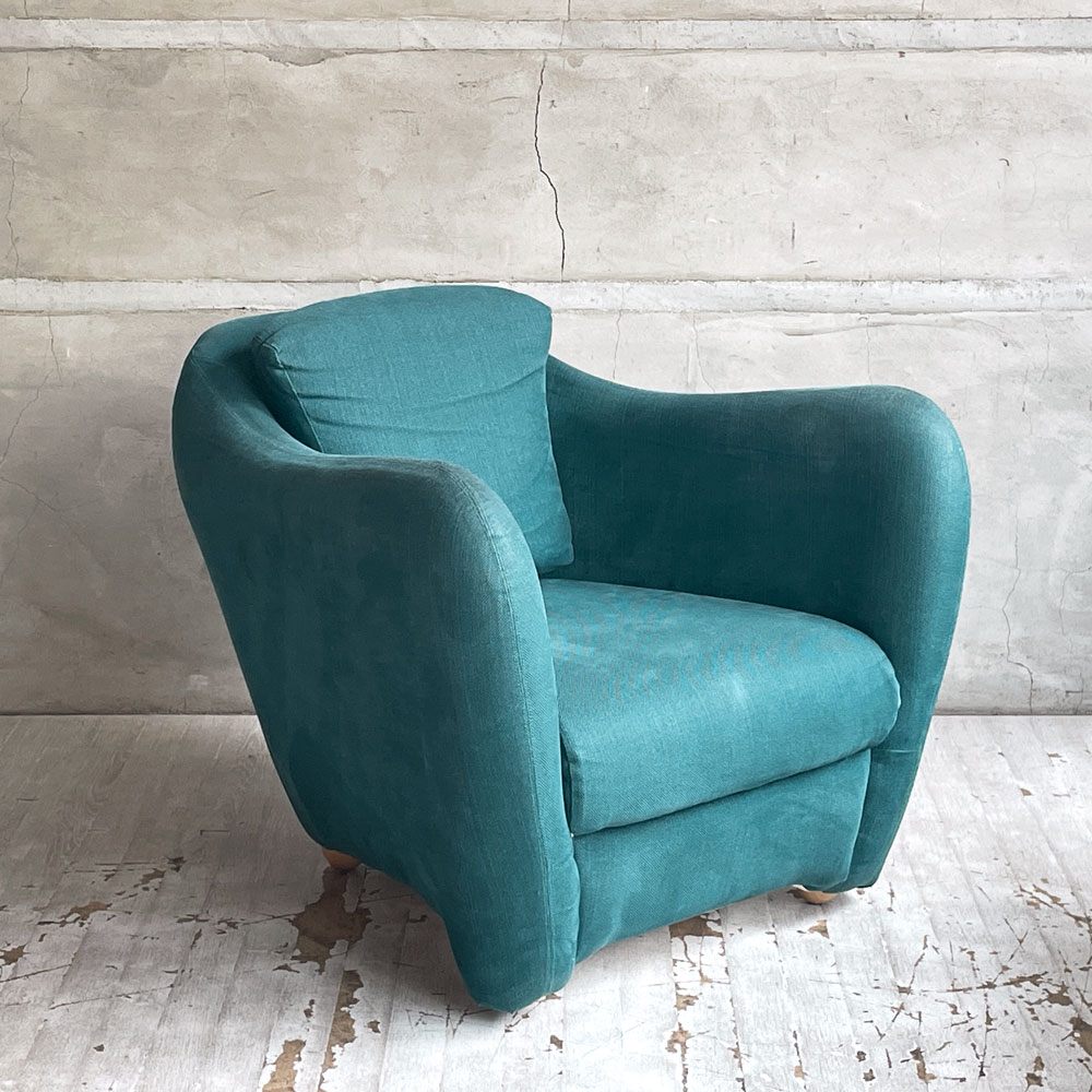 イデー IDEE ミニミラーアームチェア MINI MILLER ARM CHAIR パーソナルチェア シングルソファ ファブリック ビリジアン 廃番カラー ♪