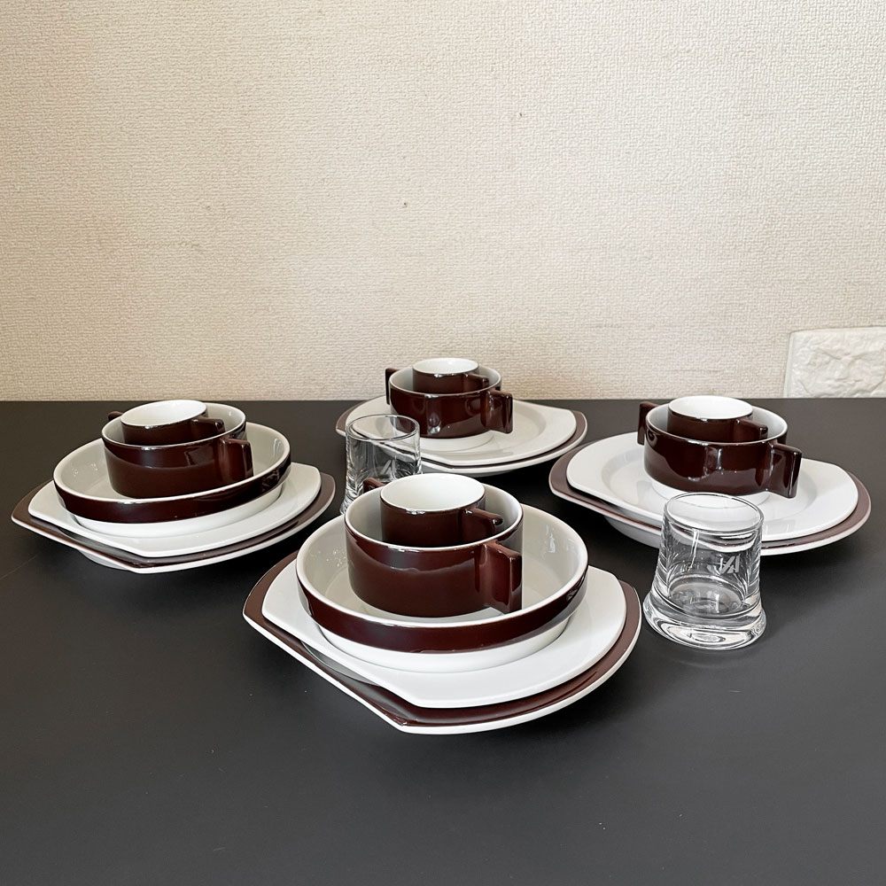 アリタリア航空 Alitalia Linea 72 ファーストクラス 機内食器 6点セット ジョエ・コロンボ リチャードジノリ製造 イタリアビンテージ D ◎