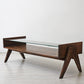 ピエールジャンヌレ Pierre Jeanneret コーヒーテーブル Coffee Table チーク無垢材 ガラス チャンディーガル レター有り 1960‘s ビンテージ PU/CH/-12 ●