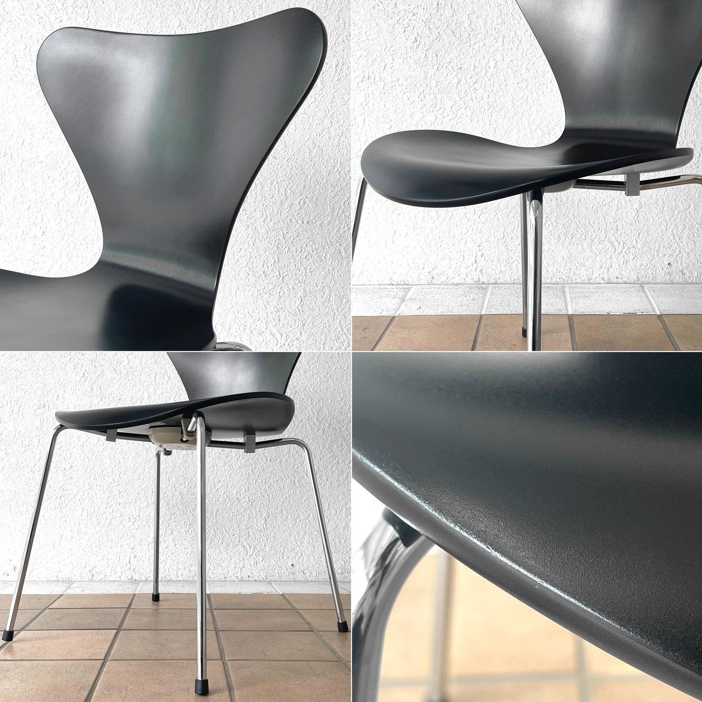 フリッツハンセン Fritz Hansen 3107 セブンチェア ラッカー ブラック スタッキング アルネ・ヤコブセン デンマーク 北欧家具 ◇