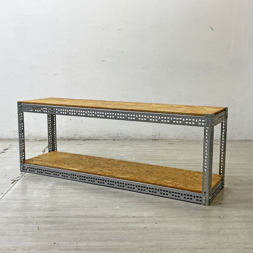 リオン LYON アングルシェルフ SLOTTED ANGLE SHELF 2段 AVボード インダストリアルデザイン P.F.S取扱い ●