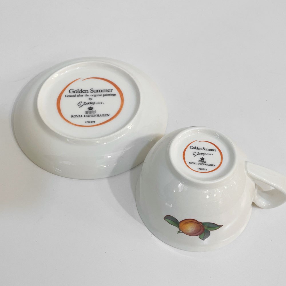 ロイヤルコペンハーゲン ROYAL COPENHAGEN ゴールデンサマｰ GoldenSummer カップ＆ソーサー 北欧雑貨 A ◎