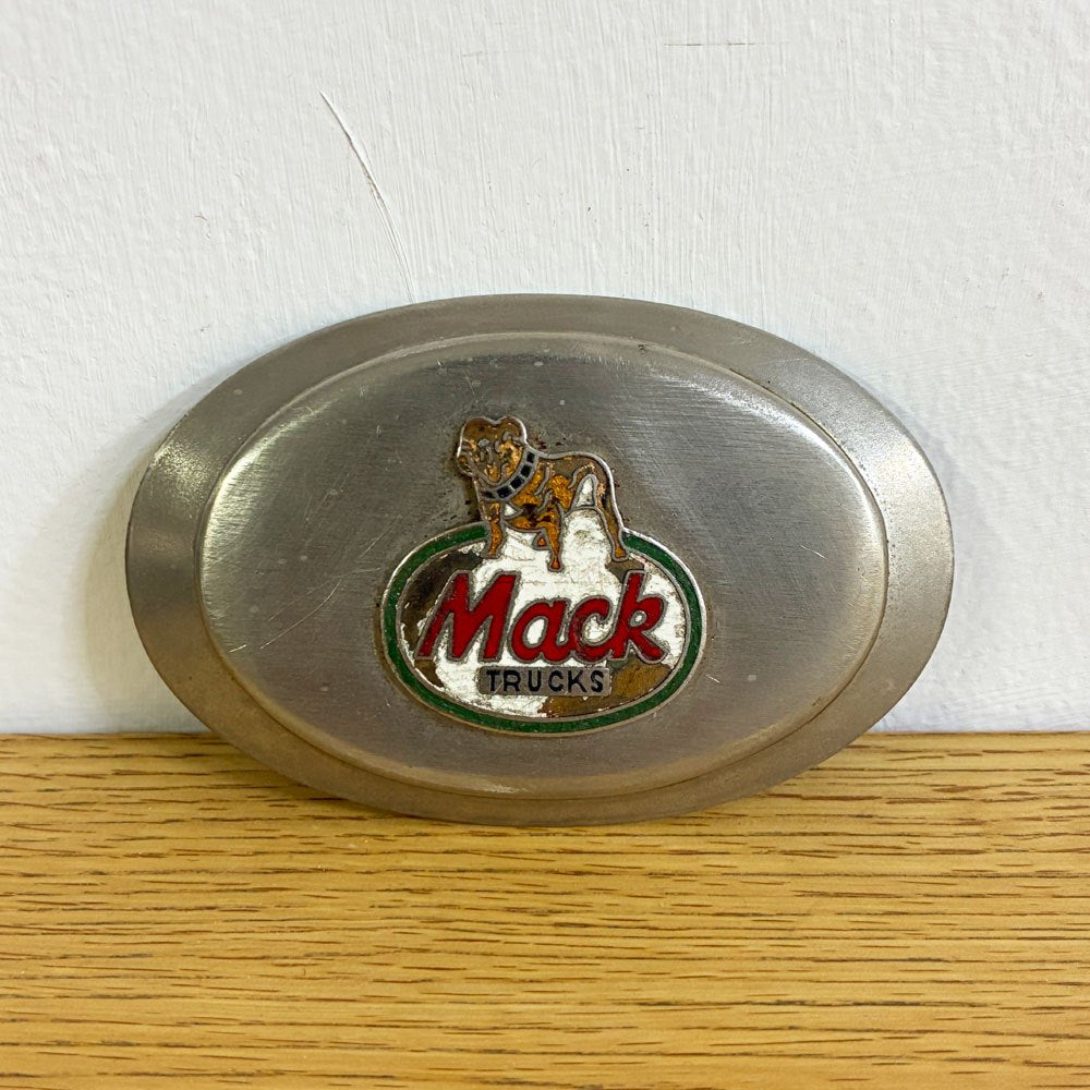 マックトラックス Mack Trucks ブルドッグ ベルトバックル エナメル 1970～1980年代 米国 USビンテージ ●