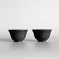 木下和美 煎茶碗  カップ 金彩 黒釉 磁器 2脚セット 6cm 現代作家 ■