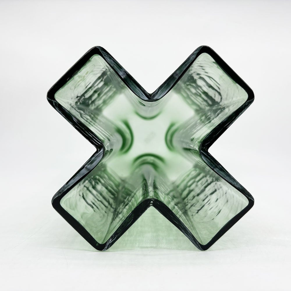 ホルムガード HOLMEGAARD クロスベース Crosses Vase Mサイズ H19cm 十字形の花瓶 フラワーベース グリーン デンマーク 北欧雑貨 ●