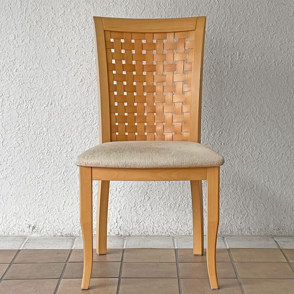 カリガリス Calligaris ダイニングチェア ハイバック ビーチ材 編み込み ファブリック ナチュラルモダン A ◇