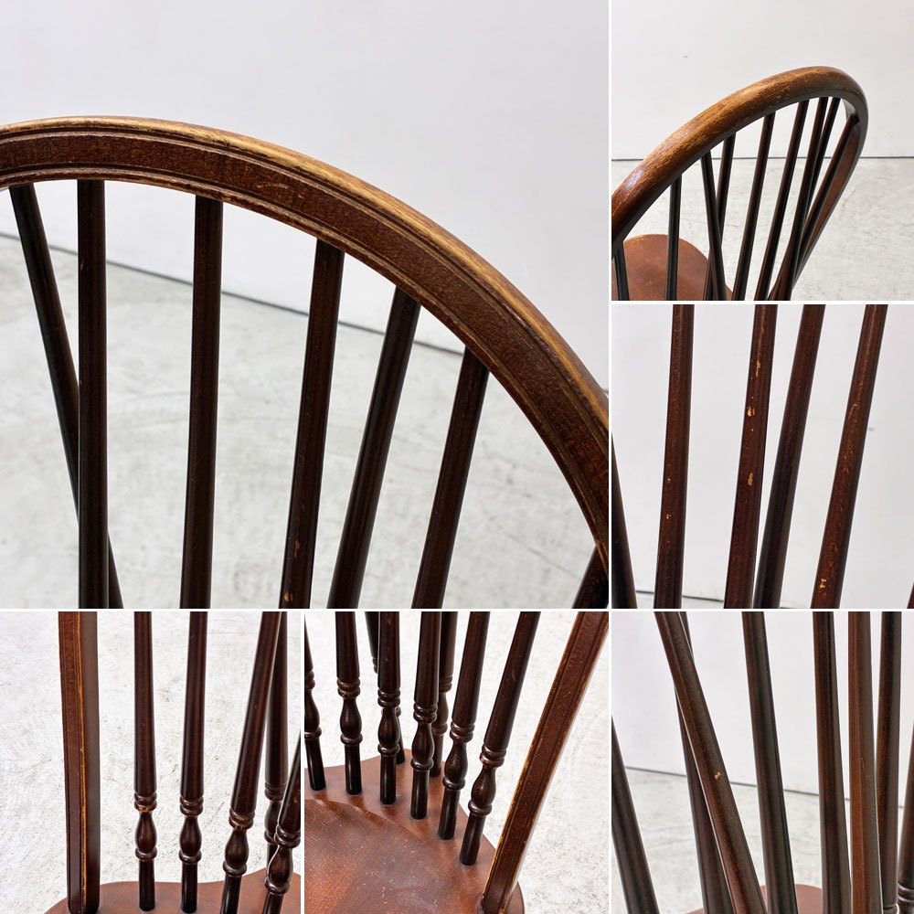 秋田木工 AKIMOKU ビンテージ vintage プレースバッグ ウィンザーチェア ダイニングチェア スポーク クラシカル 英国スタイル ●