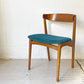 デンマークビンテージ Danish Vintage チーク材 ダイニングチェア ハーフアーム プライウッド ファブリック 北欧家具 B ★