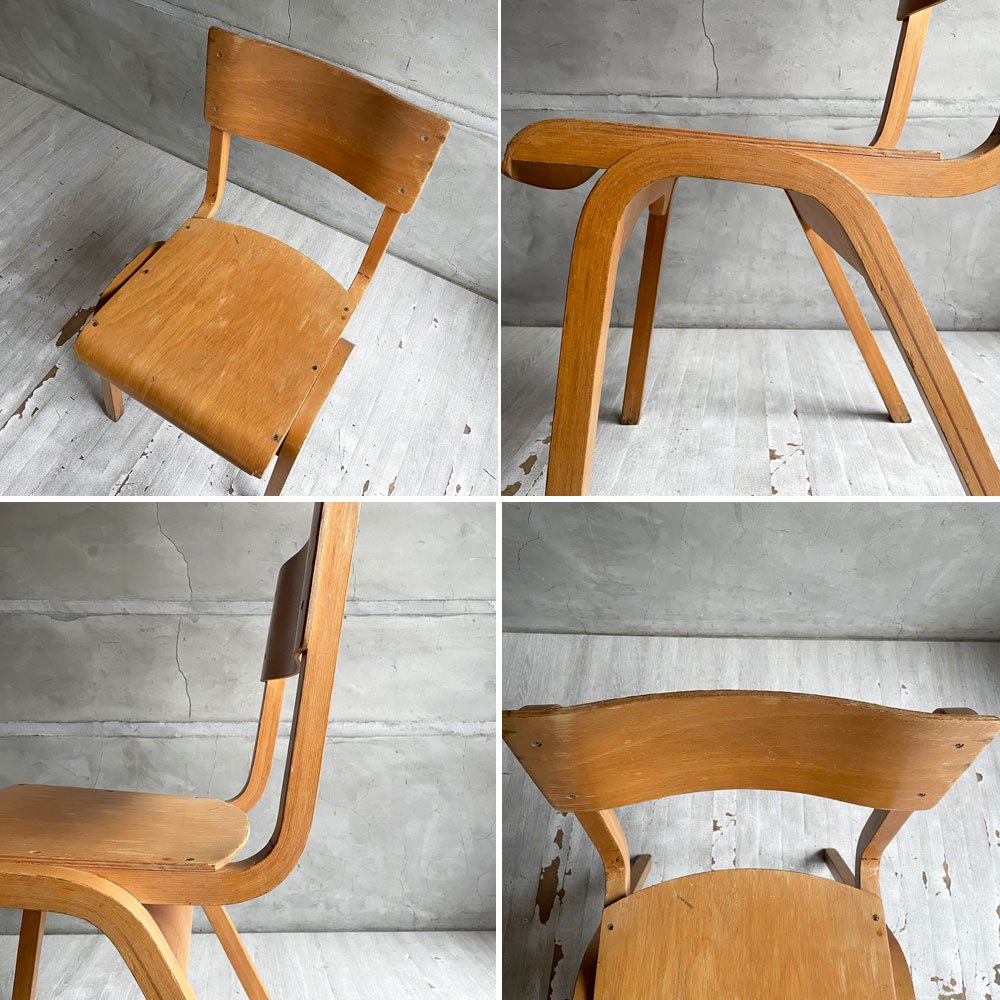 UKビンテージ Vintage プライウッド スクールチェア キッズチェア ビーチ材 ナチュラル 英国家具 ♪