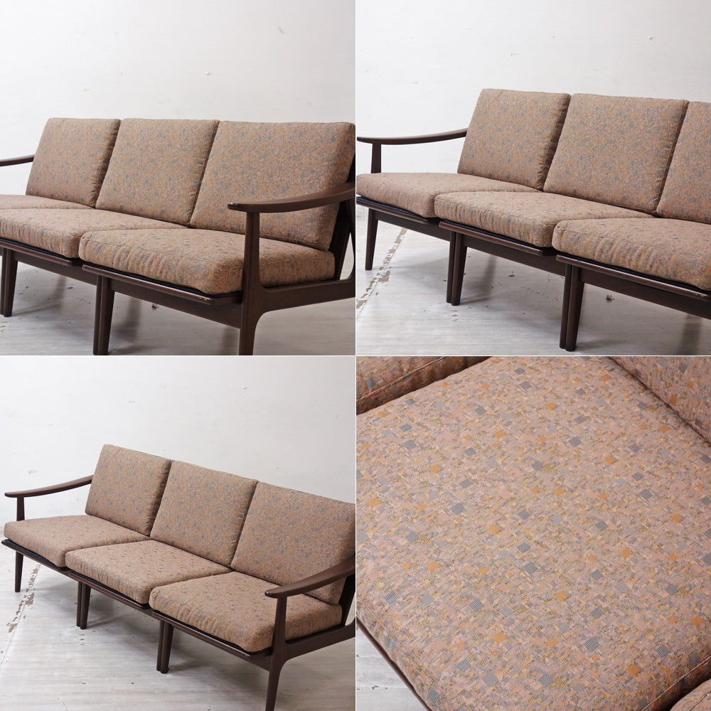 マルニ木工 maruni ビンテージ みやじま 3pソファ セパレート フレームチェア 孔雀マルニ オールドマルニ ●