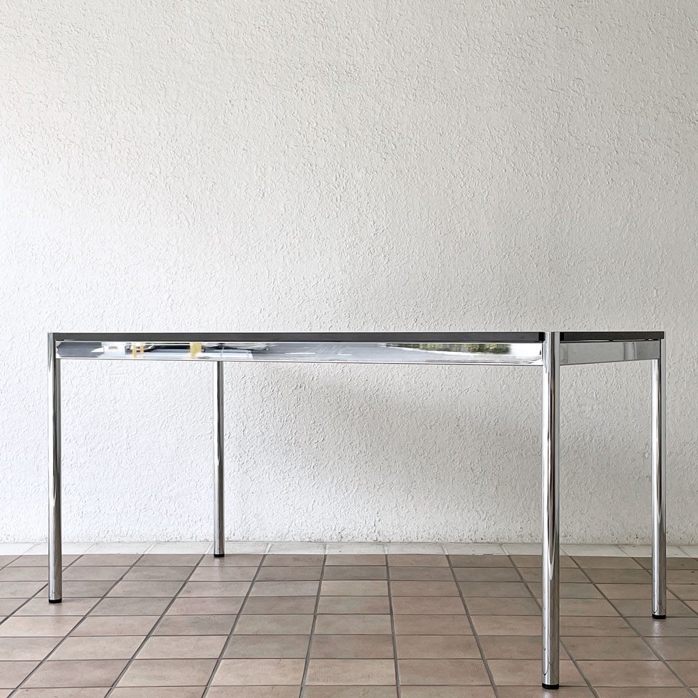 USMモジュラーファニチャー USM Haller ワーキングデスク ダイニングテーブル W150×D75×H74cm アジャスター パールグレーラミネート(ホワイト) 高さ調整機能付 A ◇