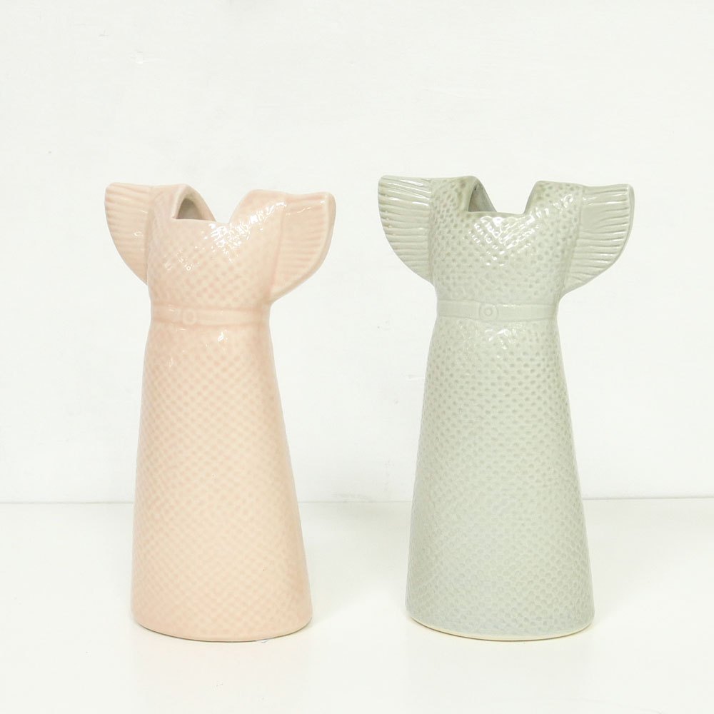 リサラーソン Lisa Larson ワードローブ ベースドレス Wardrobe Vases Dress ピンク フラワーベース 花瓶 オブジェ 置物 スウェーデン 北欧雑貨 箱付 ●